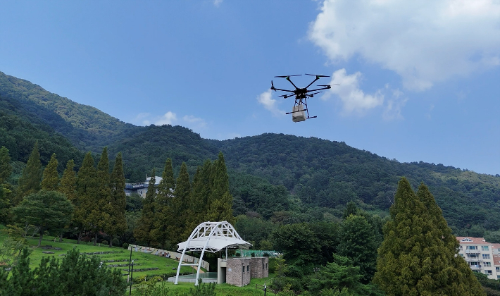 드론 배송서비스. 창원시 제공