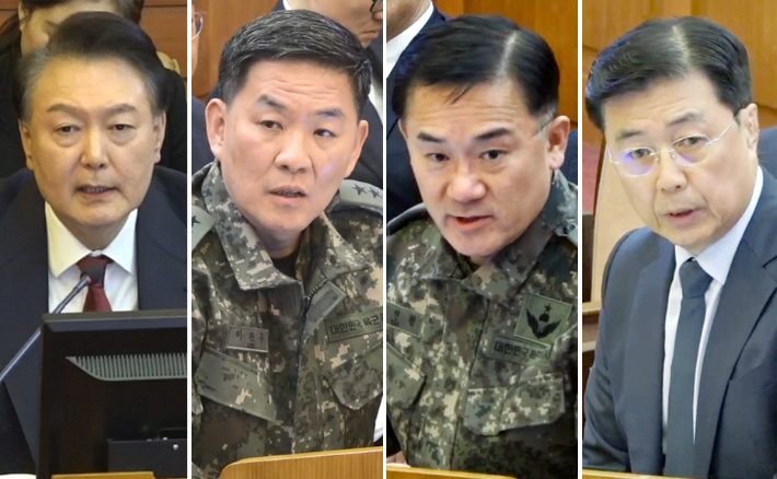 탄핵심판 5차 변론 출석한 윤석열 대통령과 증인들 <저작권자(c) 연합뉴스, 무단 전재-재배포, AI 학습 및 활용 금지> 연합뉴스