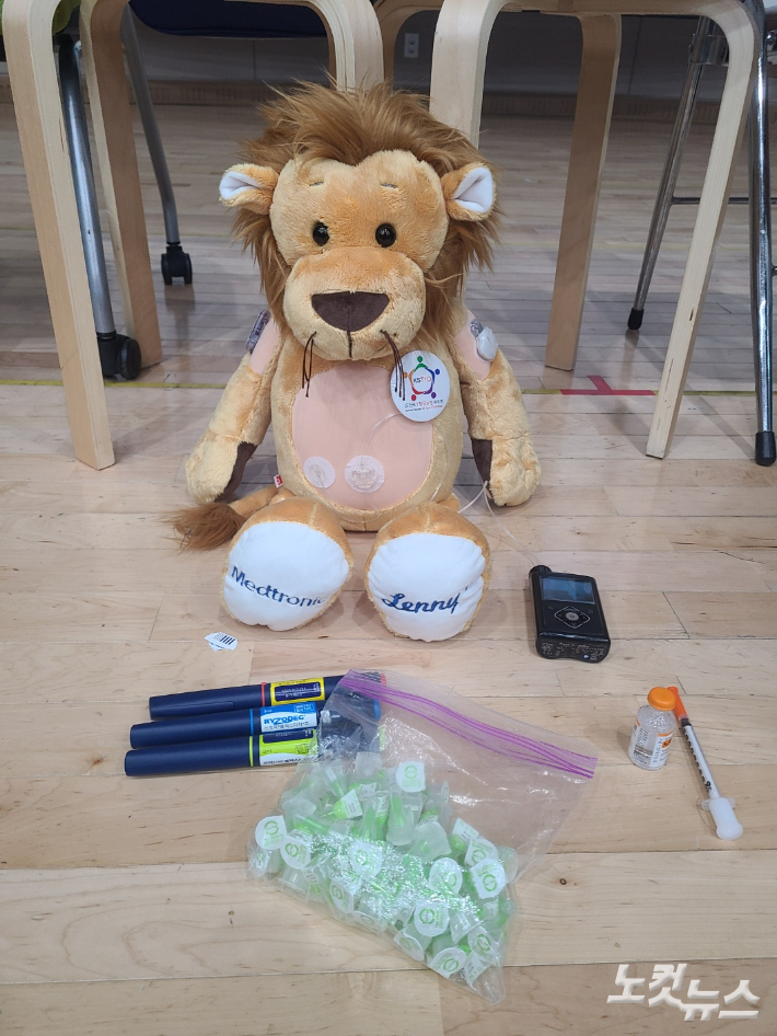 1형 당뇨 환자들이 착용하거나 사용하는 기기들 중 일부. 김정남 기자