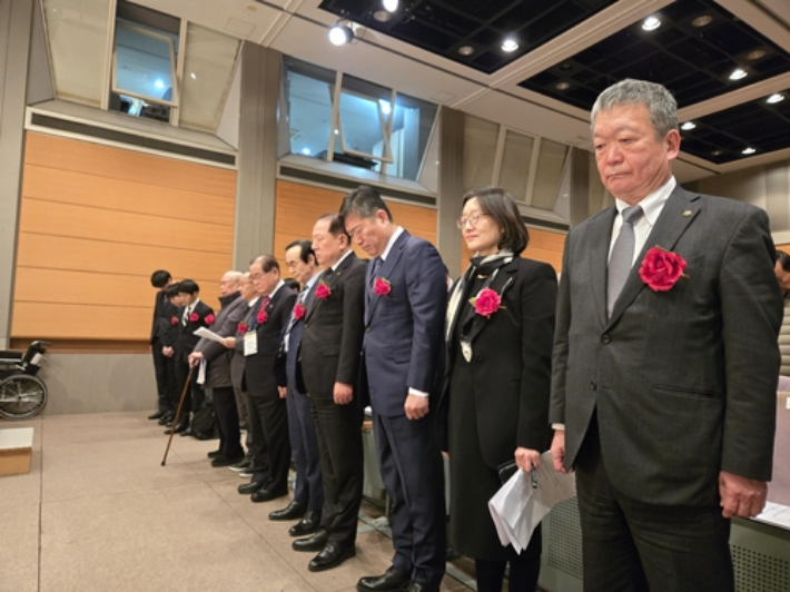 3·1운동과 대한민국임시정부 수립의 도화선이 된 2·8독립선언 106주년 기념식이 8일 도쿄 재일본한국YMCA회관에서 개최됐다. 주일한국대사관 제공