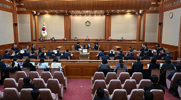 11일 서울 종로구 헌법재판소에서 윤석열 대통령 탄핵심판 7차 변론이 열리고 있다. 연합뉴스