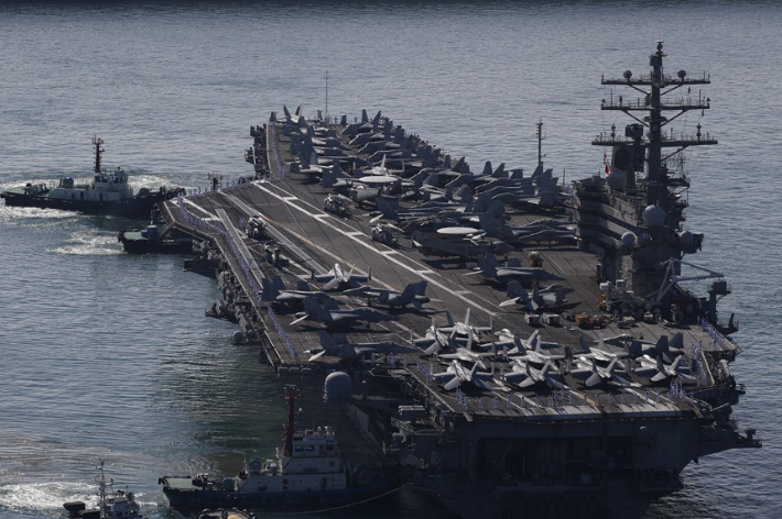 美해군의 니미츠급 항공모함 로널드레이건호. 연합뉴스