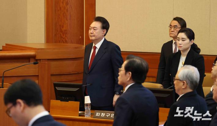 헌법재판관들 입장 기다리는 윤석열