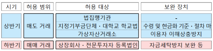 법인의 가상자산시장 참여 로드맵. 금융위원회 제공