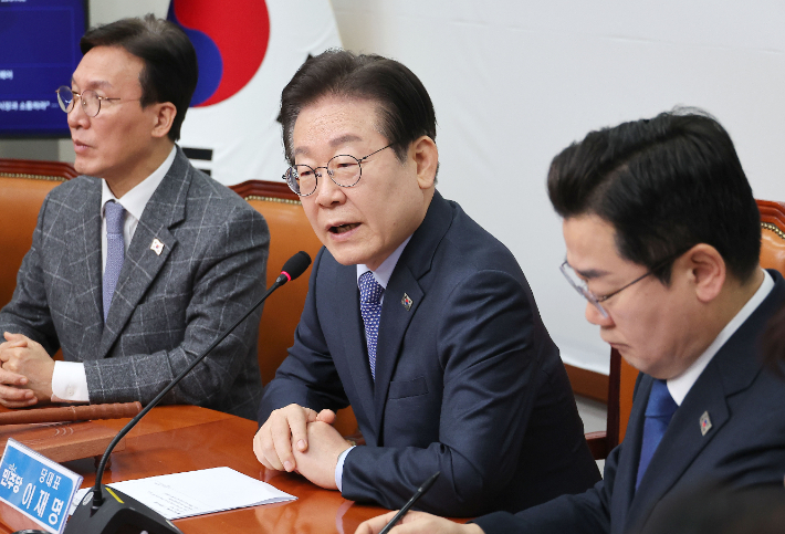 발언하는 더불어민주당 이재명 대표. 연합뉴스