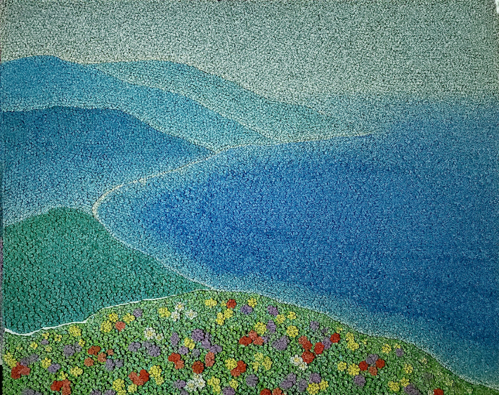 내가 품은 꽃길1(163x130cm,한지 및 혼합재료,2024). 허회태 작가 제공