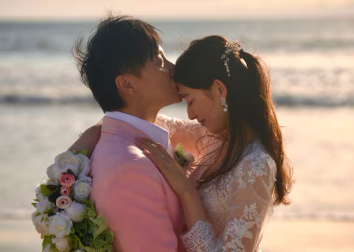 메이플과 팡리선의 웨딩 화보. SNS 갈무리