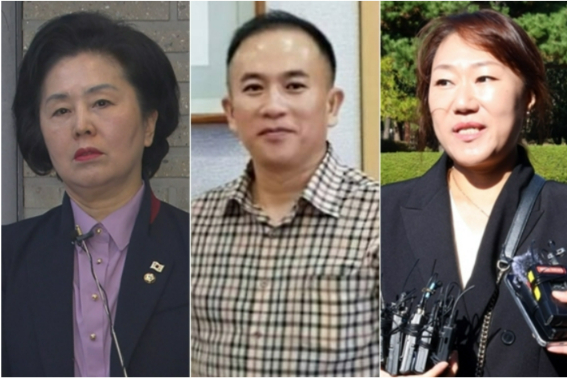 (왼쪽부터)김영선 국민의힘 전 의원과 명태균씨, 강혜경씨. 연합뉴스·명씨 페이스북 캡처 