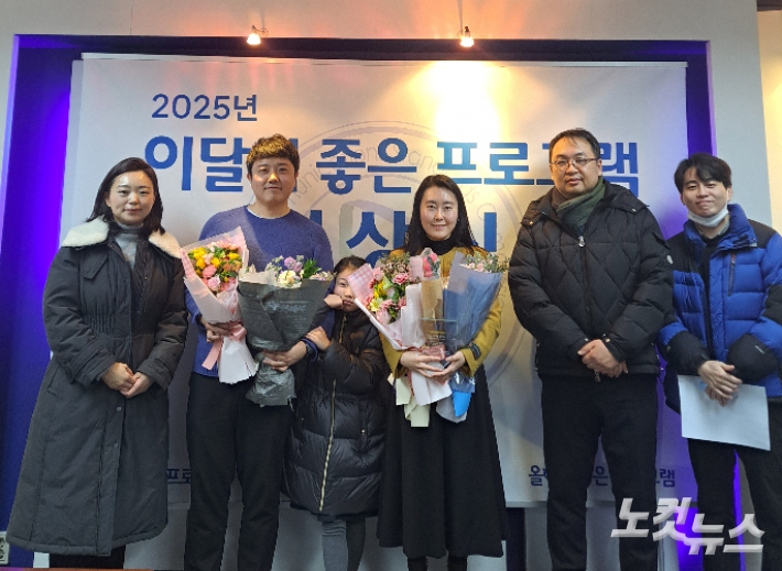 강원CBS 강민주PD, 최진성 이나운서가 18일 이달의 좋은 프로그램상을 수상했다. 진유정 기자