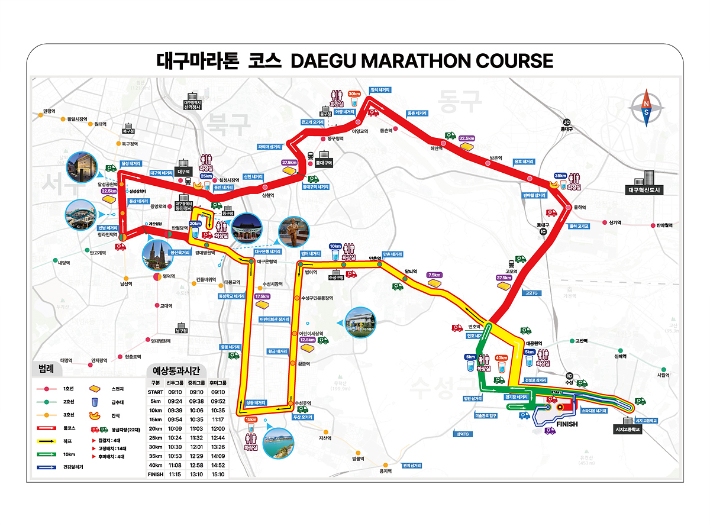 대구마라톤대회 코스. 대구시 제공