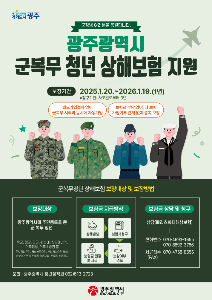 군 복무 상해보험지원 포스터. 광주시 제공