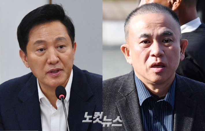 오세훈 서울시장(왼쪽), 명태균씨. 류영주 기자