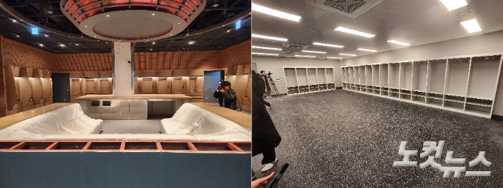 왼쪽 홈팀 라커 룸, 오른쪽 원정팀 라커 룸. 고형석 기자