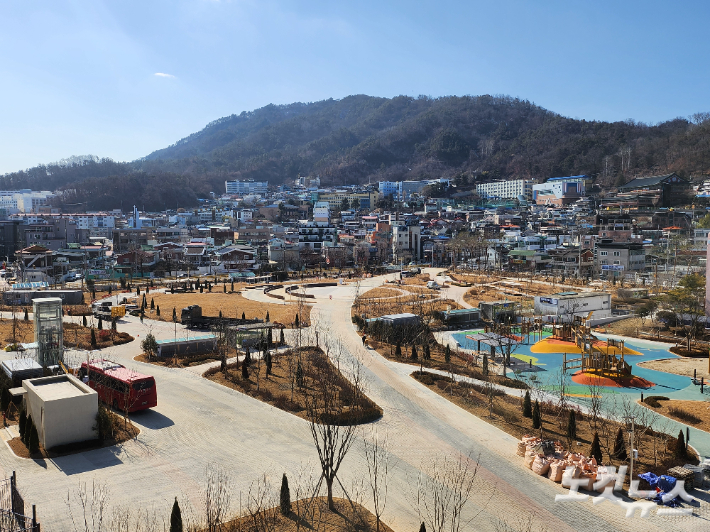 대전 한화생명 볼파크 야외공원. 고형석 기자