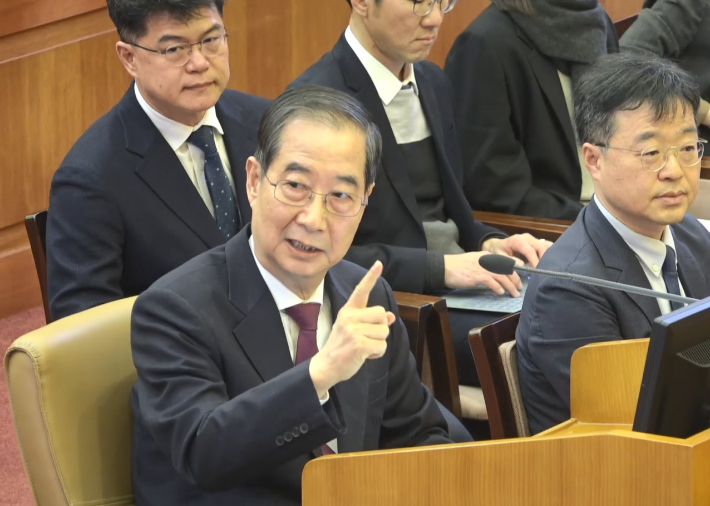 한덕수 총리, 윤 대통령 탄핵심판 10차 변론 증인 출석. 연합뉴스