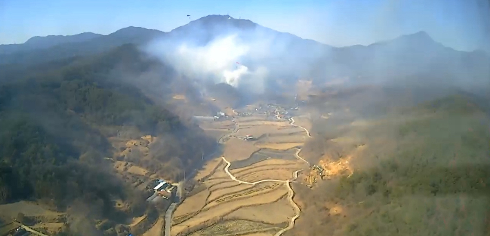 안동 산불 모습. 경북소방본부 제공