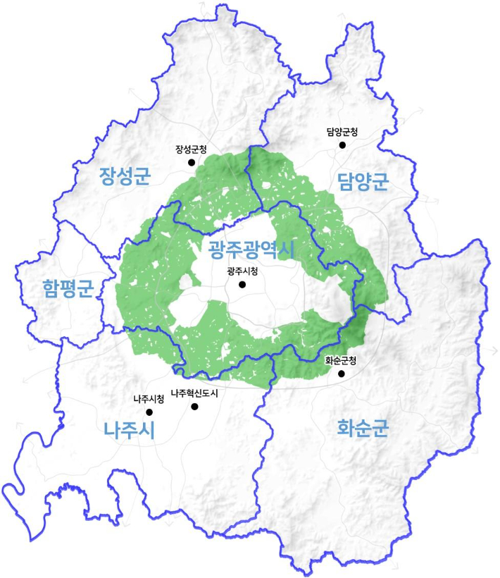 광주권 개발제한구역 현황. 전남도 제공