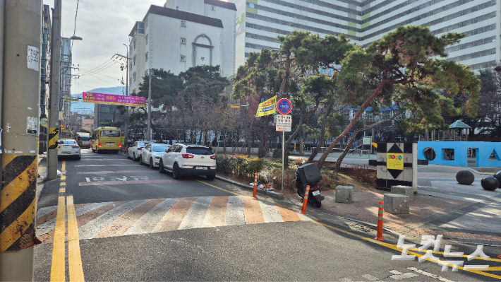 27일 찾은 대구 달서구 진천동 스쿨존 교통사고 현장. 정진원 기자
