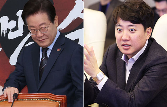 더불어민주당 이재명 대표(왼쪽)·개혁신당 이준석 의원. 연합뉴스