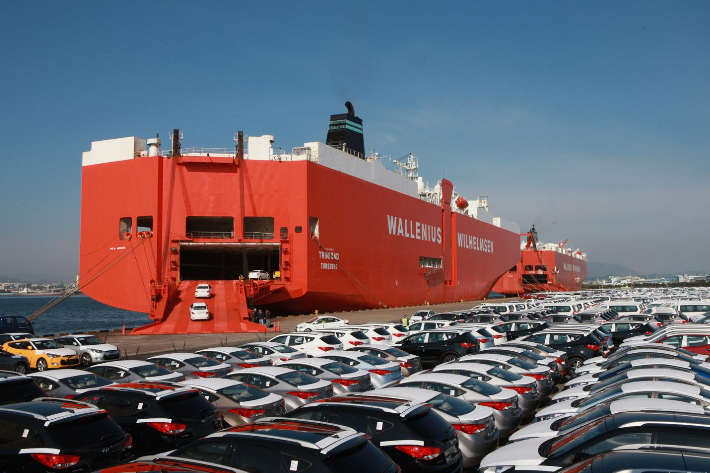 현대자동차 수출부두. 울산시 제공