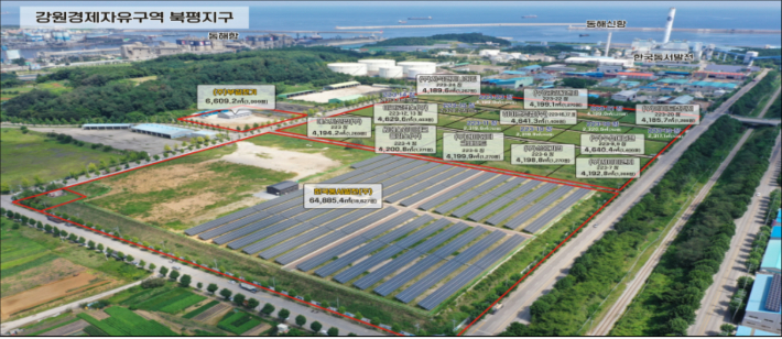 북평 국제복합산업지구. 강원경제자유구역청 제공