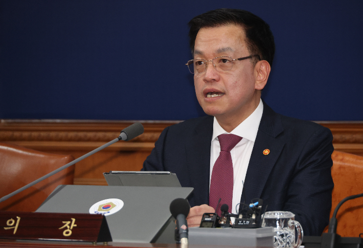 발언하는 최상목 대통령 권한대행 부총리 겸 기획재정부 장관. 연합뉴스