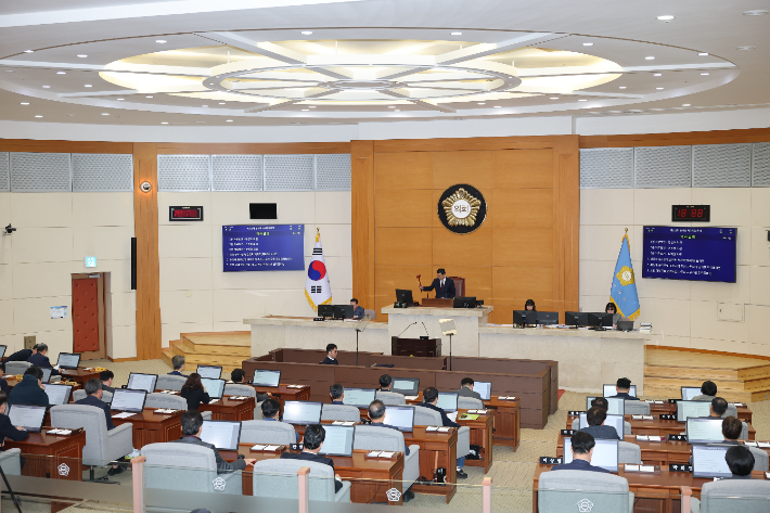 포항시의회 제322회 임시회 3차 본회의가 열리고 있다. 포항시의회 제공