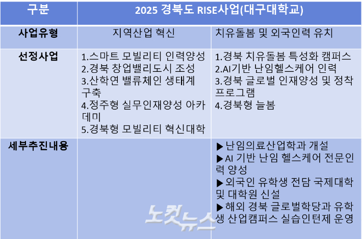 대구대는 11일 2025년 라이즈사업에서 9개 단위과제가 선정돼 400여억원을 지원받게 됐다고 밝혔다. 이재기 기자 