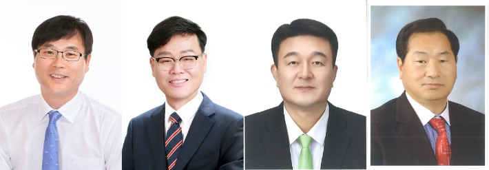 거제시장 재선거 나선 민주당 변광용·국민의힘 박환기·무소속 김두호·무소속 황영석 후보. 경남선관위 제공  