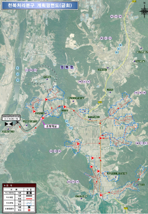 천북처리분구 계획평면도. 경주시 제공