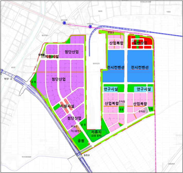 부산연구개발특구 토지이용 계획도. 부산시 제공