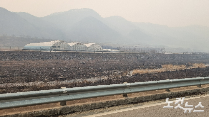 수암마을 앞을 지나는 오십천. 김대기 기자