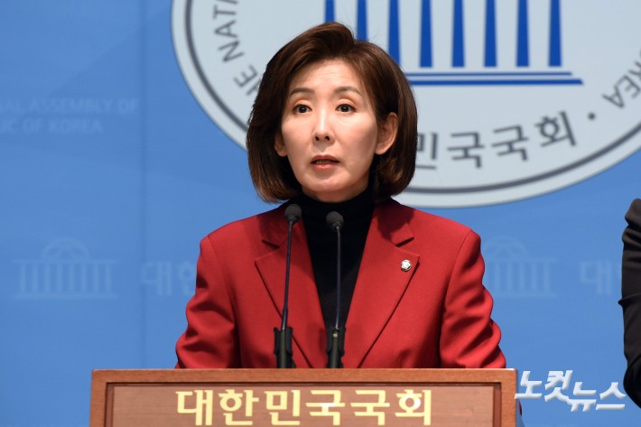 현안 기자회견하는 나경원 의원