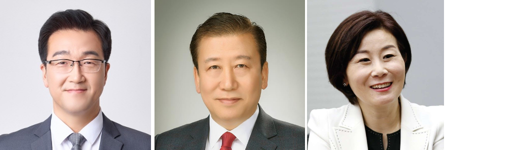 내년 부산 연제구청장 출마설이 나오고 있는 진보당 노정현 부산시당 위원장, 주석수 현 연제구청장, 현 연제구 김희정 국회의원. 의원실 등 제공