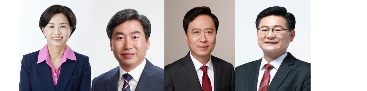 부산진구청장 출마설이 나오고 있는 더불어민주당 서은숙 부산진갑 지역위원장, 현 김영욱 부산진구청장, 현 부산진갑 정성국 국회의원, 현 부산진을 이헌승 국회의원. 의원실 제공