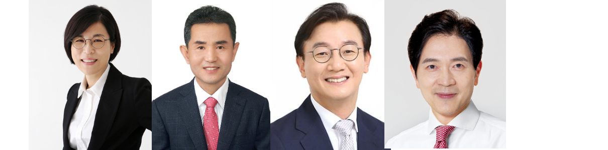 내년도 북구청장 출마설이 나오고 있는 더불어민주당 정명희 북구을 지역위원장. 현 오태원 북구청장. 현 북구갑 전재수 국회의원, 현재 북구을 박성훈 국회의원. 의원실 등 제공 