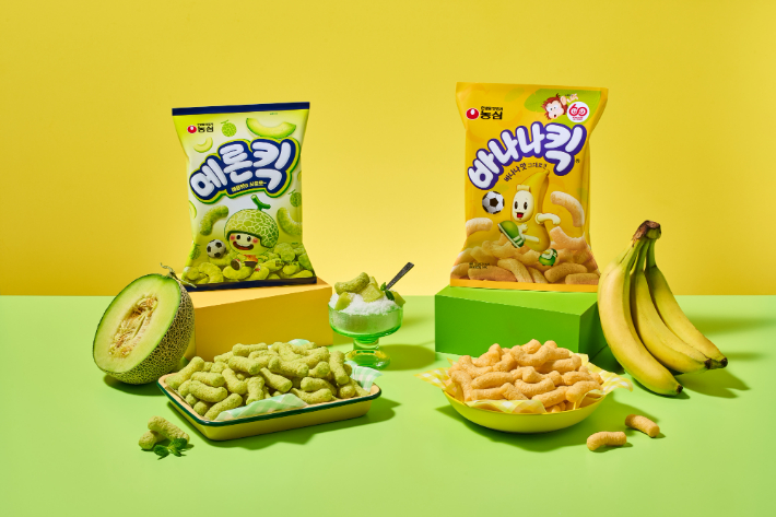 농심 스낵 신제품 메론킥 연출 이미지. 농심 제공