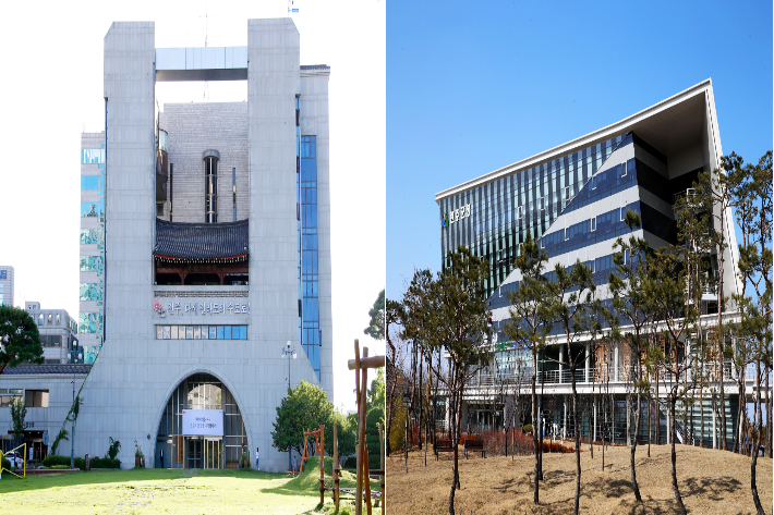 전북 전주시청과 완주군청. 전주시, 완주군 제공