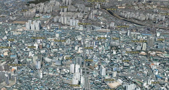 대구 3D지도. 대구시 제공