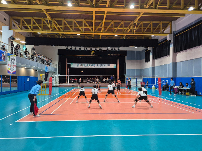 사전 경기로 열린 배구 경기. 충남교육청 제공
