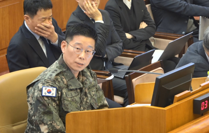 조성현 수방사 1경비단장, 탄핵 심판 8차 변론 증언. 연합뉴스