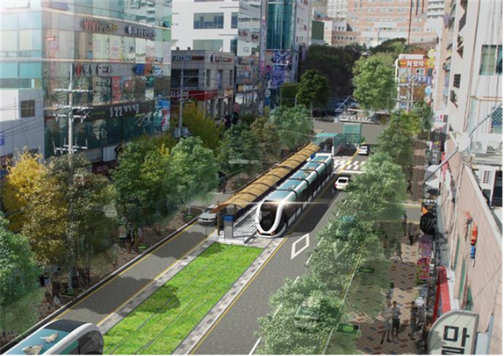 부산 남구에 들어설 트램 오륙도선 조감도. 부산시 제공 