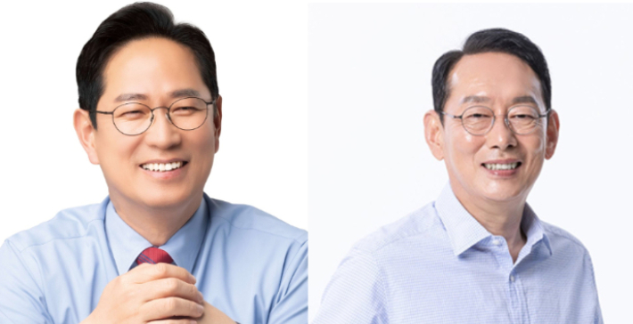 국민의힘 부산지역 재선 박수영(부산 남구) 의원과 4선 중진 김도읍(강서) 의원이 한덕수 총리가 당내 대선 경선에 참여할 것을 공개적으로 '러브콜' 하고 있다. 각 의원실 제공