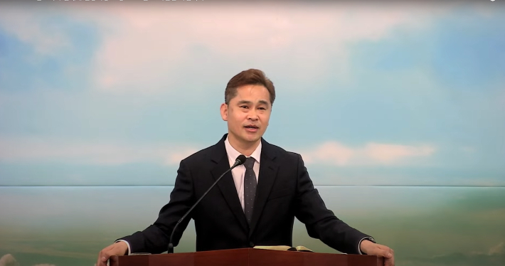 설교 중. 본인 제공