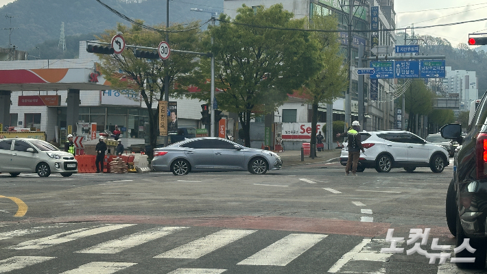 광주 동구 지산동 광주지방법원 앞 사거리. 김한영 기자
