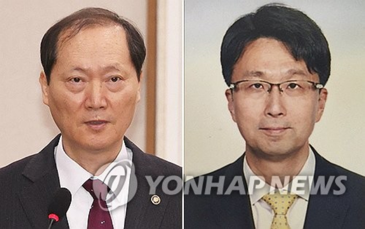 한덕수 대통령 권한대행 국무총리는 8일 열흘 뒤 임기가 종료되는 문형배 헌법재판소장 직무대행과 이미선 헌법재판관의 후임자로 이완규 법제처장(왼쪽)과 함상훈 서울고등법원 부장판사를 지명한 바 있다. 연합뉴스