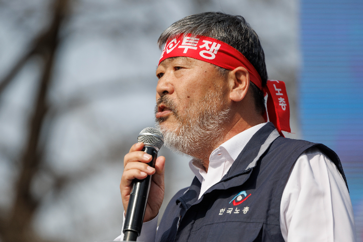 김동명 한국노총 위원장. 연합뉴스