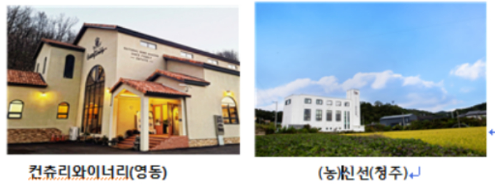 '찾아가는 양조장'으로 선정된 충북 영동군 '컨츄리 와이너리',  청주시 '신선'. 농식품부 제공