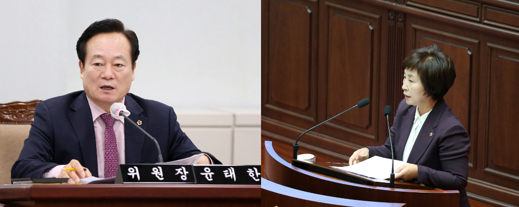부산시의회 윤태한 의원과 문영미 의원이 각각  추진하는 중증장애인 고용 확대와 해양 수산업 육성을 겨냥한 두 건의 조례가 눈길을 끌고 있다. 부산시의회 제공