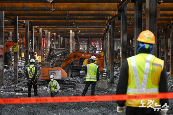 지하공간 건설공사 3공구 지하 암반 굴착 현장